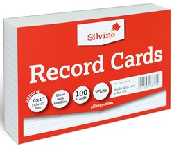 Record Cards 6X4 100 White