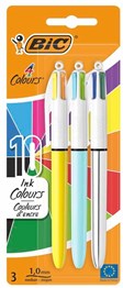 BIC Assorted 4 Colour Pens Pack of 3