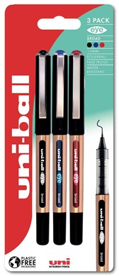 Uniball 150-10 3pc Blister Black/Blue/Red PFP