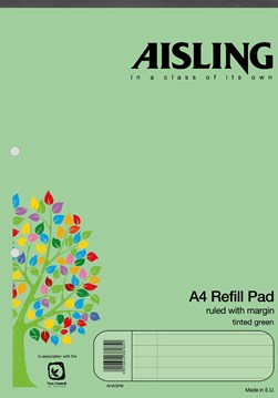 Aisling Refil Pad AHAGFM Green A4 50 leaf