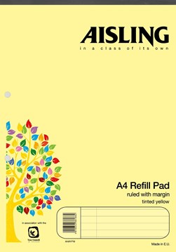 Aisling Refil Pad AHAYFM Yellow A4 50 leaf