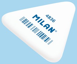 Milan triangular flexible rubber erasers, white colour