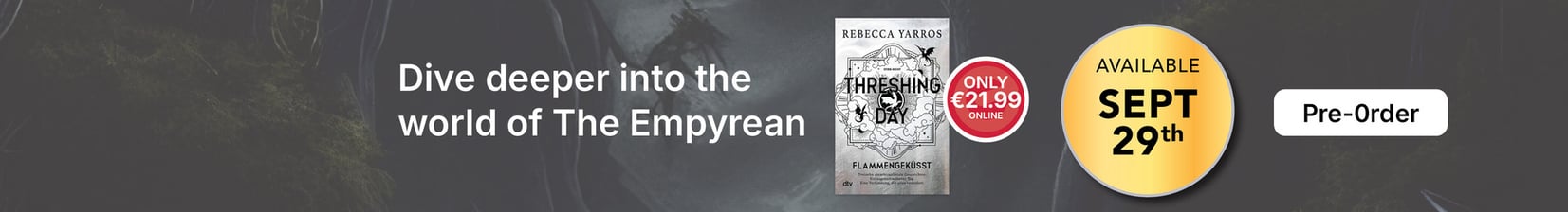 banner for Threshing Day by Rebecca Yarros, available to pre-order now