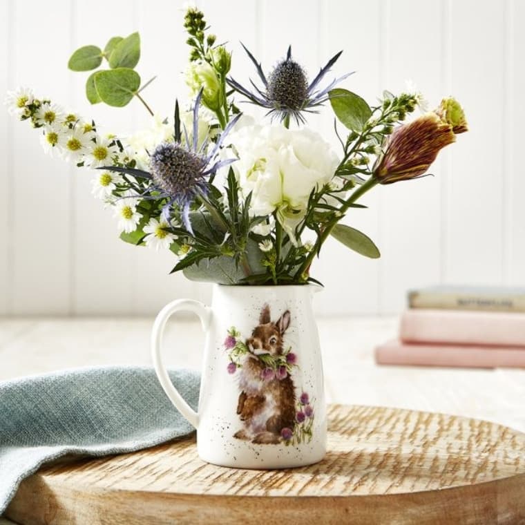 Wrendale Posy Jug will illustration of rabbit