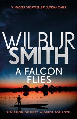 A falcon flies by 