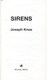 Sirens P/B by Joseph Knox