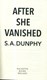 After She Vanished P/B by Shane Dunphy