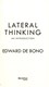Lateral Thinking  P/B N/E by Edward De Bono