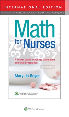 MATH FOR NURSES 10E INT ED by Mary Jo Boyer