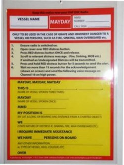 VHF DSC Mayday Procedure Card by Robert Dearn