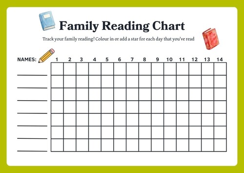 Family reading chart tracker