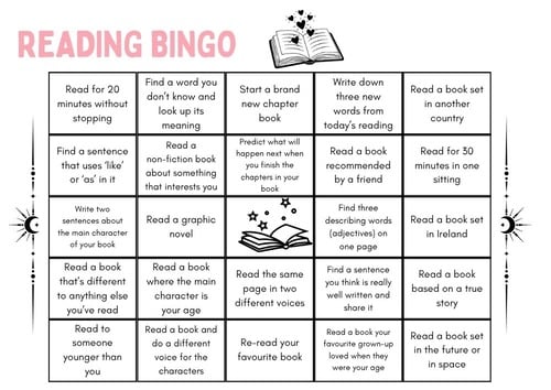 Reading bingo book tracker - create your own