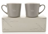 Amore by Juliana Set of 2 Grey Mr & Mr Mugs 