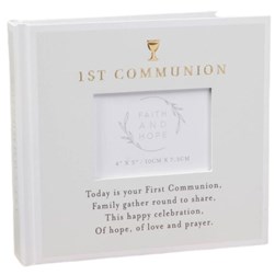 Faith & Hope First Communion Album Holds 4" x 6" Photos