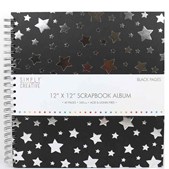 Scrapbook Album Black & Stars 12x2