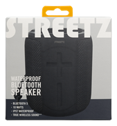 STREETZ Waterproof Bluetooth Speaker Black