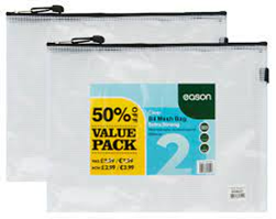 Eason 2 Pack B4 Mesh Clear Bag - Half Price Offer