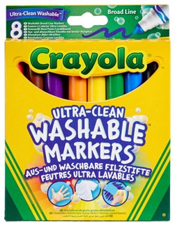 Crayola Ultra Clean Washable Broad Line Markers 8Pc