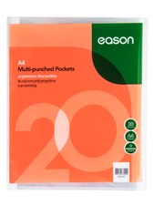 Eason A4 20 Premium Punched Pockets 80 Micron Clear