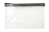 Pencil Case -8x5 Clear with pink blue black trim
