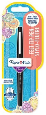 Papermate Flair Black Med Carded
