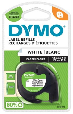 Dymo Letratag Tape Paper White 4M
