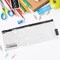 Pencil Case - 13x5Clear Jumbo with pink blue black trim