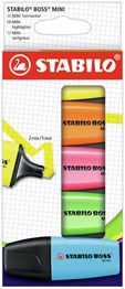 Stabilo Boss Mini Assorted Colours Highlighters 5Pk
