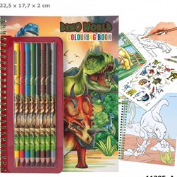 Dino World Colouring Book With Coloured Pencils-11385