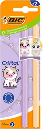 BIC Cristal Pen - Figurine Cow Unicorn Pack of 2