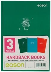 Eason 160 Page A4 70gsm Hardback Enviroworld Series - 3 Pack