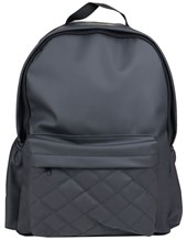 Squares Quilted PU Backpack - Black