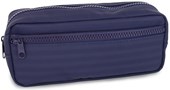 Coated Textured Pencil Case - Navy