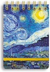 Flame Tree Vincent van Gogh:  Starry Night Spiral Bound Pocket Notebook