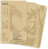 Flame Tree Japanese Woodblocks Mini Craft Notebooks - Set of 3
