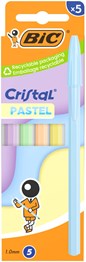 BIC Cristal Pastel Blue Pen - Pack of 5