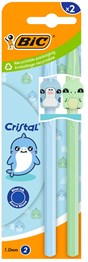 BIC Cristal Blue Pen - Figurine Dolphin Dino Pack of 2