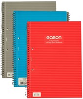 Eason A4 160 Page Spiral Notebook Pack of 3 - Blue/Red/Grey