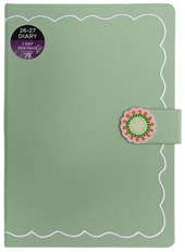 WHSmith Mid-year 26/27 A5 Day-To-Page Diary with Tab Closure - Beaded Flower