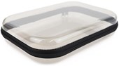 Large Clear Black Zip Plastic Hard Shell Pencil Case