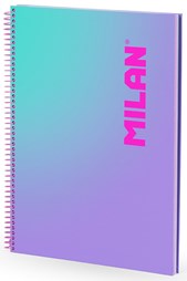 Milan A4 Spiral Hardcover Notebook Grid 90 Pages - Lilac Sunset