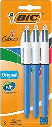 BIC 4 Colour Pen Original Pack of 3