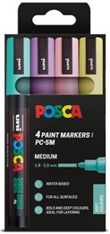 Posca Pc-5M Paint Markers Medium Bullet Tip Soft Colours - Set of 4