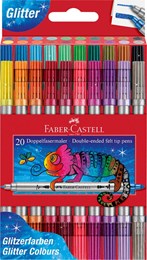 Faber Castell Double-ended Felt Tip Pen Gletter - Set of 20