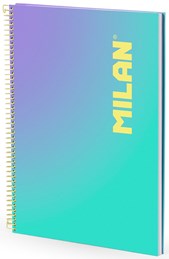Milan A4 Spiral Hardcover Notebook Lined 90 Pages - Turquoise Sunset