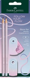 Faber-Castell Flow Edition Grip Pencil, Eraser & Sharpener Set – Blushing Sky