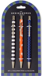 Designworks A Dopo Pens - Stripe Star Check - Pack of 3