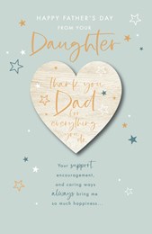Fathers Day Card - Wood Grain Heart