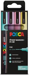 Posca Pc-3M Paint Markers Fine Soft Colours - Set of 4
