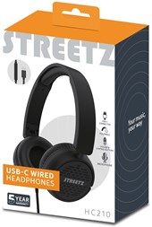 Streetz USB-C On Ear Headphone - Black